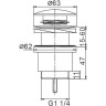 Донный клапан FRAP F62-8 с керамической накладкой click-clack хром/белый